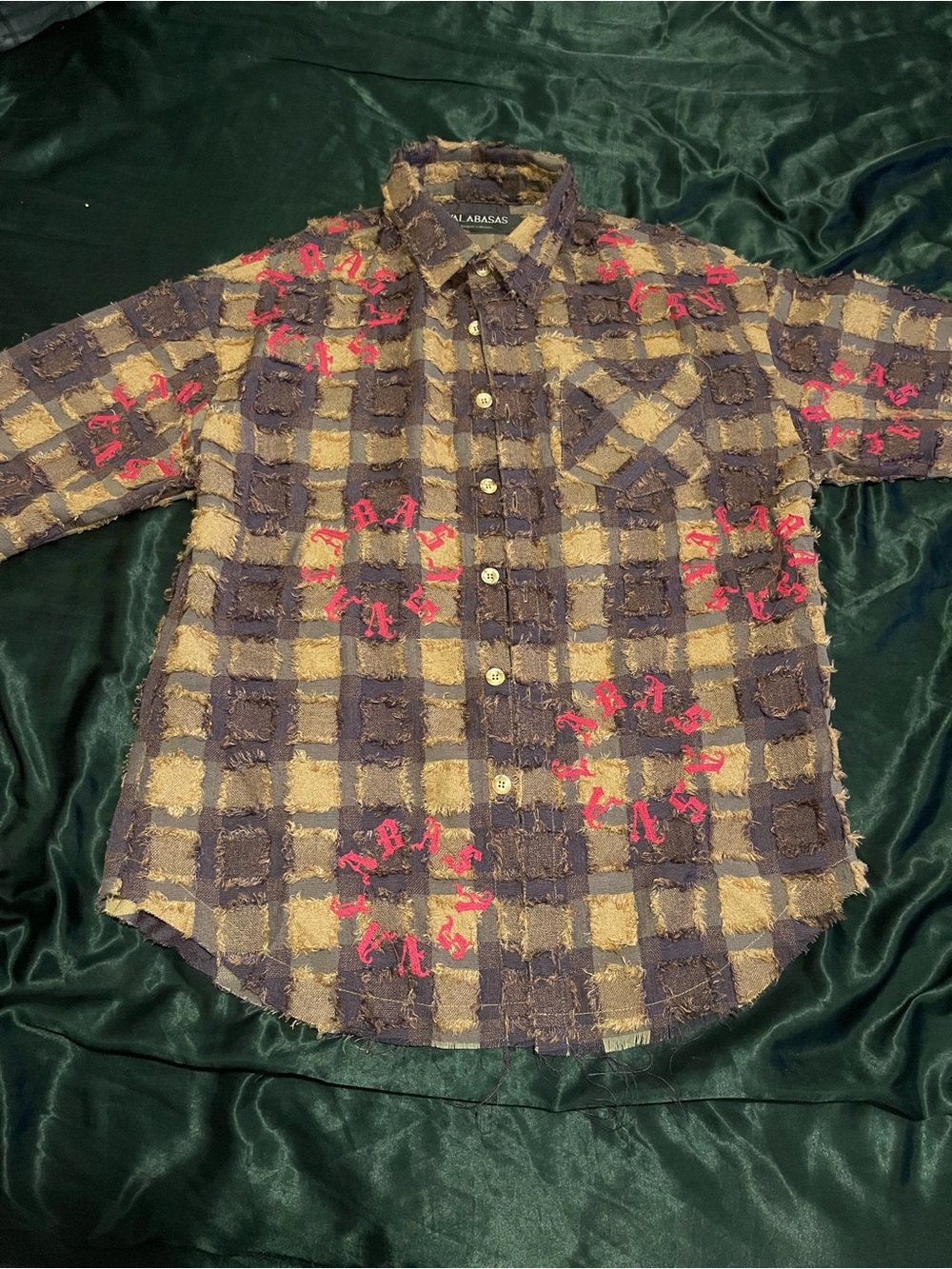 RARE Valabasas Brown & Pink Ripped Repaired Street Fashion Shirt Size M Designer